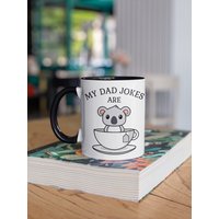 Punny Geschenke, Papa Witz Becher, Mein Witze Sind Koala Tee, Lustige Wortspiele Wortspiel Bad Dad Witz, Weihnachtsgeschenk von LaughablePrintables