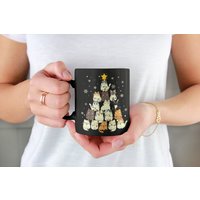 Süße Katze Weihnachtstasse, Weihnachtsbaum, Weihnachtskatze Geschenk, Lustige Katzenliebhaber Weihnachten, Katzen Teetasse von LaughablePrintables