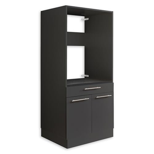 LAUNDREEZY Waschmaschinenschrank, Anthrazit - Waschmaschinen-Überbauschrank TÜV-zertifiziert mit viel Stauraum - 67,5 x 162 x 67,5 cm (B/H/T) von Laundreezy