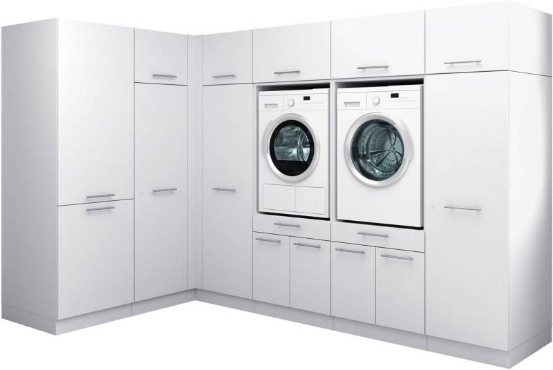 Laundreezy Mehrzweckschrank-Set Laundreezy, 11-tlg. Mehrzweckschrank-Set B/H/T 285/200/68 cm, (11-St), Breite 285 cm, Soft-Close-Funktion für Türen von Laundreezy