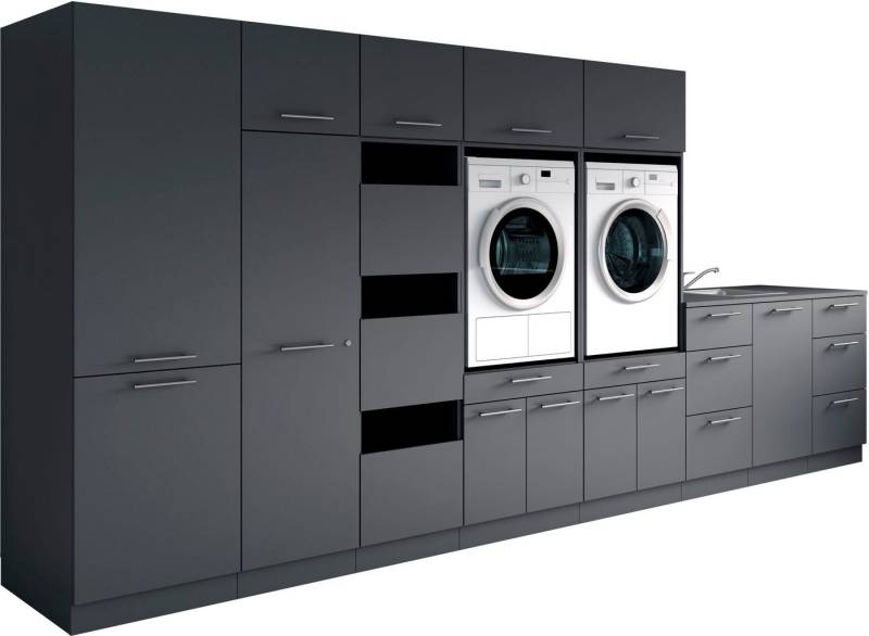 Laundreezy Mehrzweckschrank-Set Laundreezy, 12-tlg. Mehrzweckschrank-Set B/H/T 445/200/68 cm, (12-St), Breite 445 cm, Soft-Close-Funktion für Türen von Laundreezy