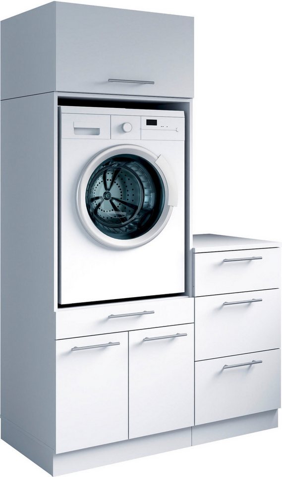 Laundreezy Mehrzweckschrank-Set Laundreezy, 3-tlg. Mehrzweckschrank-Set B/H/T 118/200/68 cm, (3-St), Breite 118 cm, Soft-Close-Funktion für Türen von Laundreezy