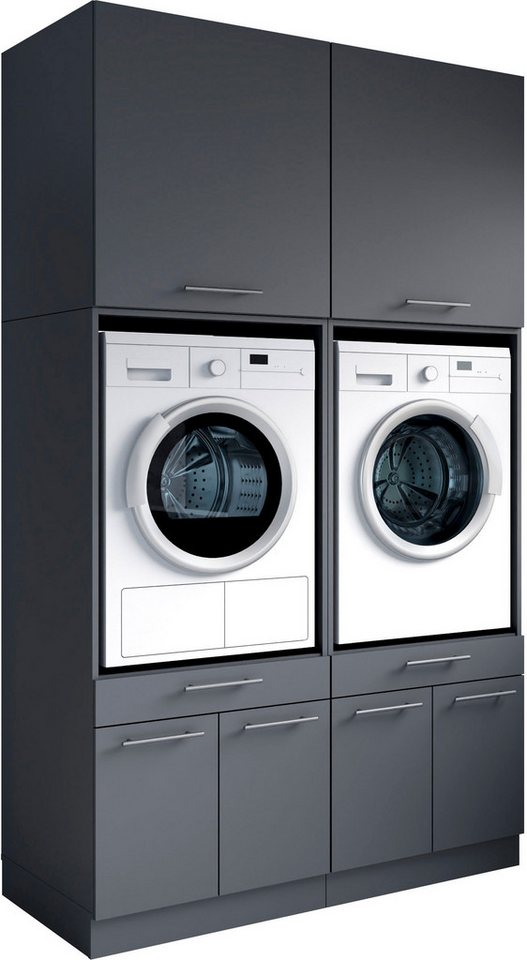 Laundreezy Mehrzweckschrank-Set Laundreezy, 4-tlg. Mehrzweckschrank-Set B/H/T 135/238/68 cm, (4-St), Breite 135 cm, Soft-Close-Funktion für Türen von Laundreezy