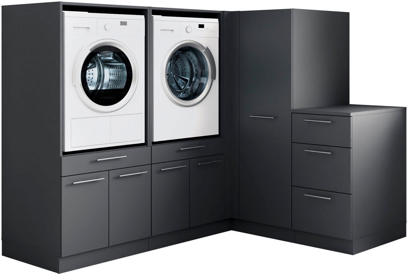 Laundreezy Mehrzweckschrank-Set Laundreezy, 4-tlg. Mehrzweckschrank-Set B/H/T 203/162/68 cm, (4-St), Breite 203 cm, Soft-Close-Funktion für Türen von Laundreezy