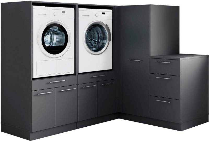 Laundreezy Mehrzweckschrank-Set Laundreezy, 4-tlg. Mehrzweckschrank-Set B/H/T 203/162/68 cm, (4-St), Breite 203 cm, Soft-Close-Funktion für Türen von Laundreezy