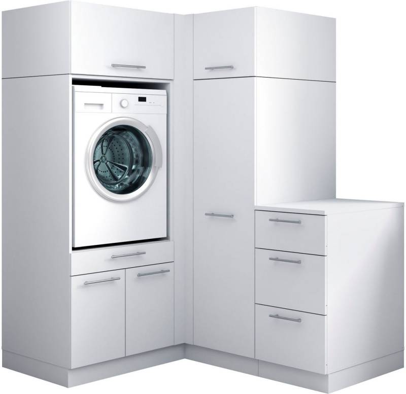 Laundreezy Mehrzweckschrank-Set Laundreezy, 5-tlg. Mehrzweckschrank-Set B/H/T 150/200/68 cm, (5-St), Breite 150 cm, Soft-Close-Funktion für Türen von Laundreezy