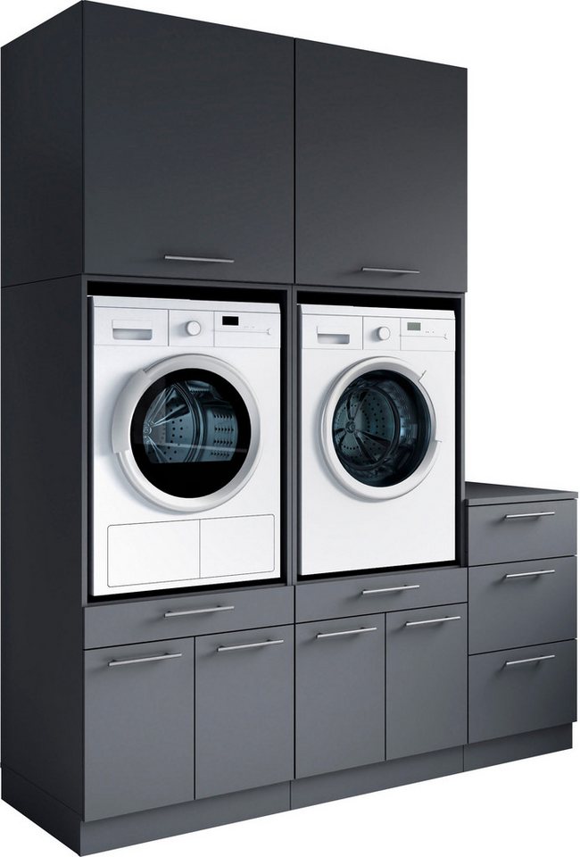 Laundreezy Mehrzweckschrank-Set Laundreezy, 5-tlg. Mehrzweckschrank-Set B/H/T 186/238/68 cm, (5-St), Breite 186 cm, Soft-Close-Funktion für Türen von Laundreezy