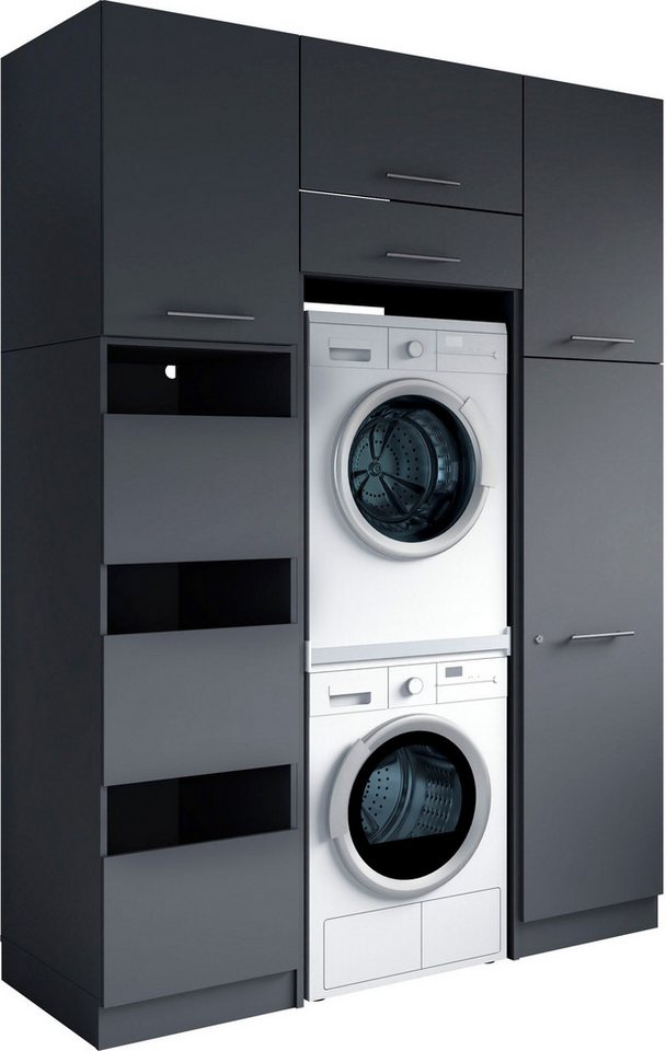 Laundreezy Mehrzweckschrank-Set Laundreezy, 6-tlg. Mehrzweckschrank-Set B/H/T 168/238/68 cm, (6-St), Breite 168 cm, Soft-Close-Funktion für Türen von Laundreezy