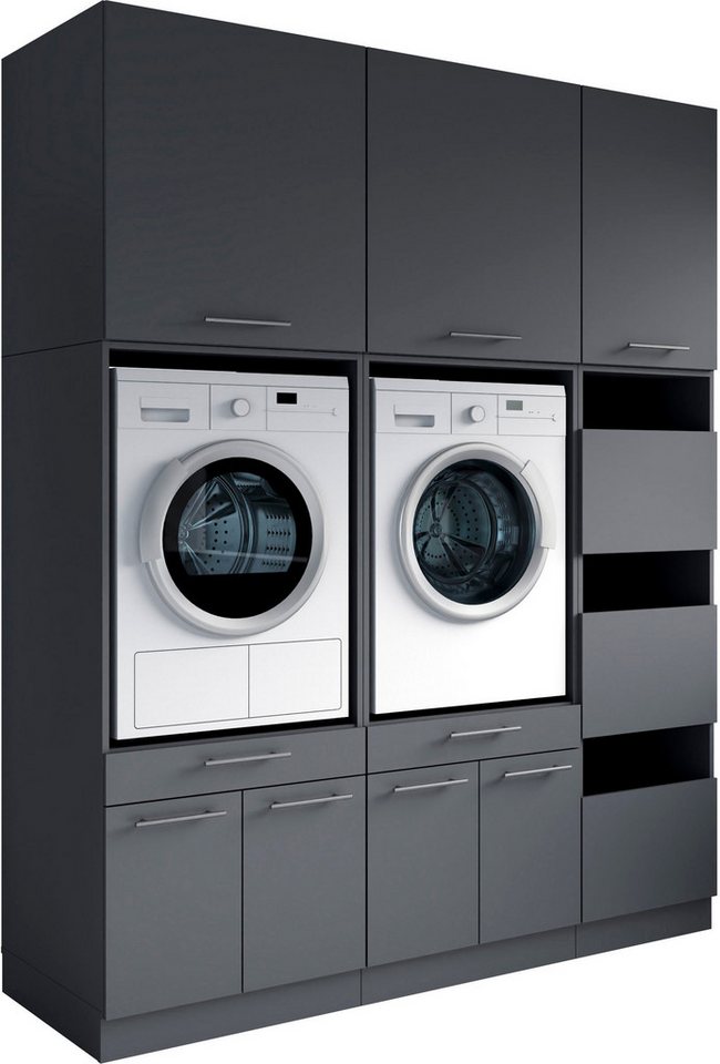 Laundreezy Mehrzweckschrank-Set Laundreezy, 6-tlg. Mehrzweckschrank-Set B/H/T 186/238/68 cm, (6-St), Breite 186 cm, Soft-Close-Funktion für Türen von Laundreezy