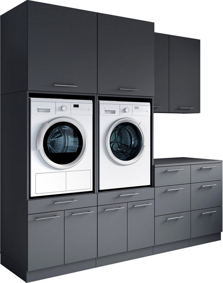 Laundreezy Mehrzweckschrank-Set Laundreezy, 8-tlg. Mehrzweckschrank-Set B/H/T 238/238/68 cm, (8-St), Breite 238 cm, Soft-Close-Funktion für Türen von Laundreezy