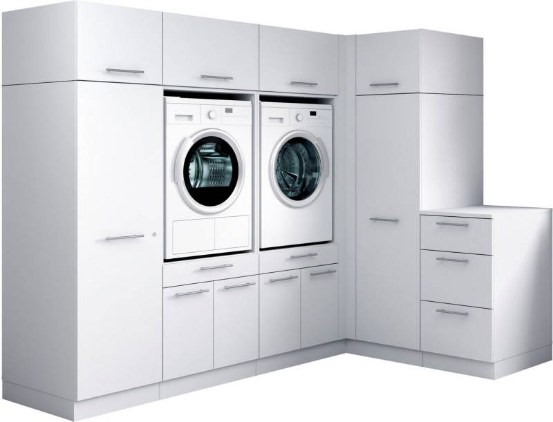 Laundreezy Mehrzweckschrank-Set Laundreezy, 9-tlg. Mehrzweckschrank-Set B/H/T 253/200/68 cm, (9-St), Breite 253 cm, Soft-Close-Funktion für Türen von Laundreezy