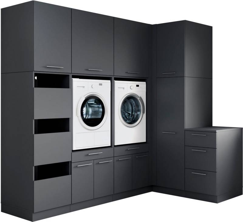 Laundreezy Mehrzweckschrank-Set Laundreezy, 9-tlg. Mehrzweckschrank-Set B/H/T 253/238/68 cm, (9-St), Breite 253 cm, Soft-Close-Funktion für Türen von Laundreezy
