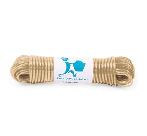 Wäscheleine 50 Meter mit Stahlkern - Made IN Holland - witterungsbeständig und extra lang - rutschfeste wäscheleine für Haus und Camping - Extra stark LaundrySpecialist von LaundrySpecialist
