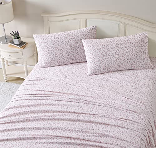 Laura Ashley Home - King-Size-Bettlaken, Baumwoll-Flanell-Bettwäsche-Set, gebürstet für zusätzliche Weichheit und Komfort (Paisley Prance, Kingsize) von Laura Ashley