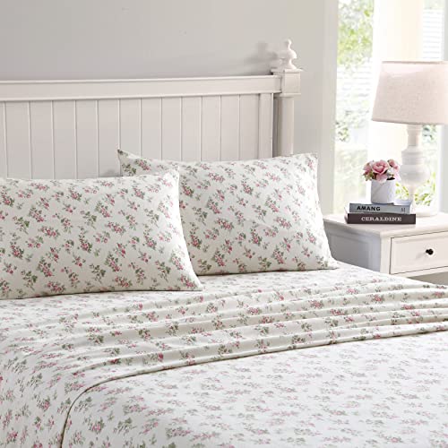 Laura Ashley Home – Bettwäsche-Set für Doppelbett, Baumwollflanell, gebürstet für zusätzliche Weichheit und Komfort (Audrey, Twin) von Laura Ashley