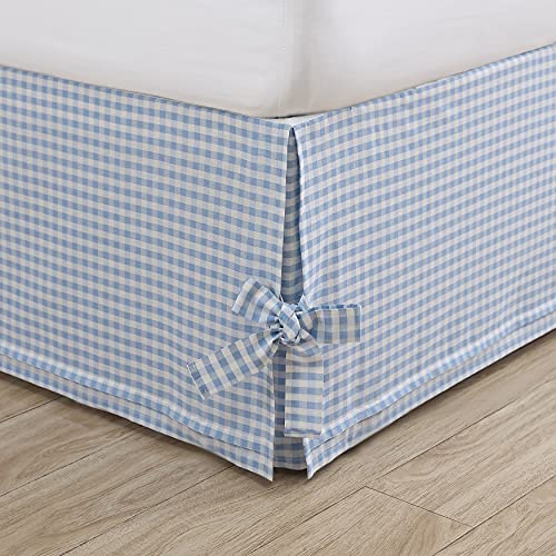 Laura Ashley Home | Hedy Collection | Bettvolant – 100% Baumwolle, 36,7 cm Länge, Geteilte Ecken für einfache Passform, stilvolle Heimdekoration, blau, Twin von Laura Ashley