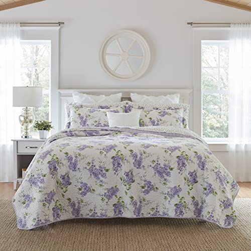 Laura Ashley Home - Keighley-Kollektion – Bettwäsche-Set – 100% Baumwolle, wendbar, leichte Bettwäsche mit passenden Kissenbezügen, vorgewaschen für zusätzliche Weichheit, Doppelbett, Flieder von Laura Ashley