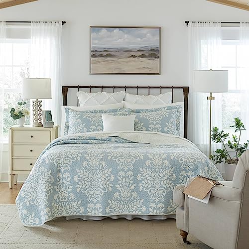 Laura Ashley Home – Bettwäsche-Set für King-Size-Bett, wendbare Baumwoll-Bettwäsche mit passenden Kissenbezügen, Heimdekoration für alle Jahreszeiten (Rowland Blue, King) von Laura Ashley