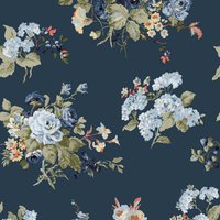 LAURA ASHLEY Vliestapete "Laura Ashley Rosemore Midnight Seaspray Vliestapete", geblümt von Laura Ashley