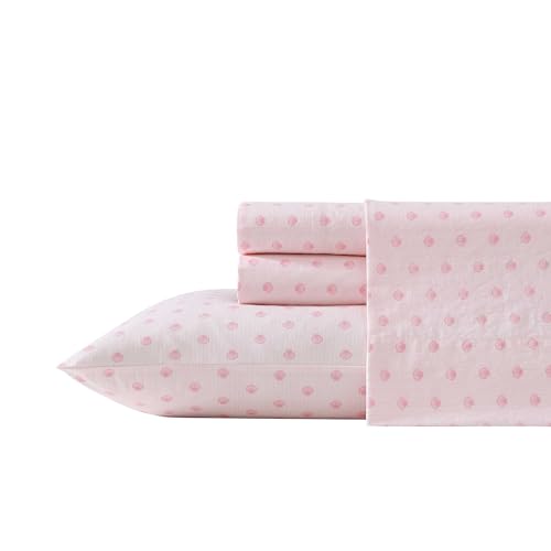 Laura Ashley Bettwäsche-Set für Doppelbett, Baumwollperkal, leicht und atmungsaktiv, Heimdekoration (Scallop Dollop Pink, Twin) von Laura Ashley