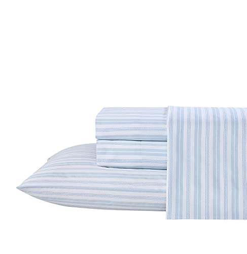 Laura Ashley Bettwäsche-Set für Queen-Size-Bett, weiches Baumwoll-Satin, glatt, atmungsaktiv, Heimdekoration (Fernblau, Queen-Size-Bett) von Laura Ashley
