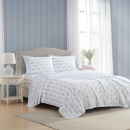 Laura Ashley Bettwäsche-Set für Queensize-Betten, atmungsaktive Perkal-Baumwoll-Bettwäsche mit passenden Kissenbezügen, Fadenzahl 200, tiefe Taschen, Chic Room Essentials (Blumenband, Blau, King-Size) Laura Ashley Bettwäsche-Set für Queensize-Betten, atmungsaktive Perkal-Baumwoll-Bettwäsche mit passenden Kissenbezügen, Fadenzahl 200, tiefe Taschen, Chic Room Essentials (Blumenband, Blau, King-Size) von Laura Ashley