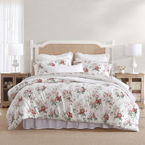 Laura Ashley - Doppel-Bettwäsche-Set, wendbar, gebürstete Baumwolle, Flanell-Bettwäsche mit passendem Kissenbezug, luxuriös weich und warm, Heimdekoration (Ashfield Red, Twin) von Laura Ashley