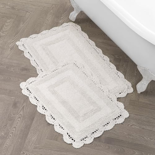 Laura Ashley Häkel-Baumwoll-Badvorleger-Set, 43 x 61 cm, elfenbeinfarben Laura Ashley Häkel-Baumwoll-Badvorleger-Set, 43 x 61 cm, elfenbeinfarben von Laura Ashley