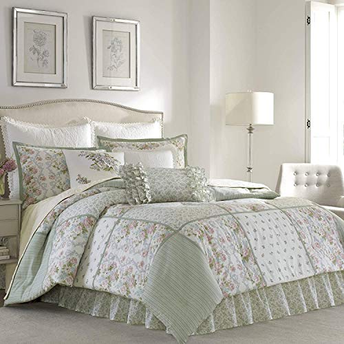 Laura Ashley Home Harper Collection | Luxuriöses ultraweiches Steppdecke, Ganzjahres-Premium-Bettwäsche-Set, stilvolles zartes Design für Heimdekoration, Queen-Size-Bett, Salbei- von Laura Ashley