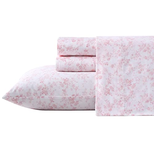 Laura Ashley Home King Bettwäsche-Set, weiches Satin-Baumwoll-Bettwäsche-Set, schlank, glatt und atmungsaktiv von Laura Ashley