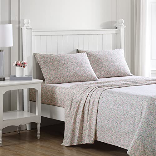 Laura Ashley Home - Queensize-Bettlaken, Baumwollperkal-Bettwäsche-Set, knackig und cool, Heimdekoration (Lovestone Pink, Queen) von Laura Ashley