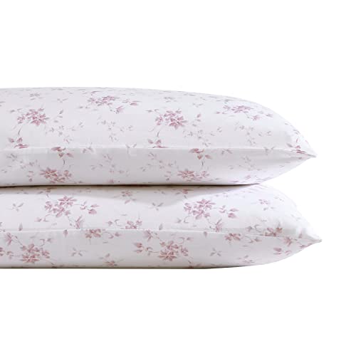 Laura Ashley Home - Standard-Kissenbezug-Set, Baumwoll-Satin-Bettwäsche, glatt und knitterarm (Garden Muse Pink, 2-teilig) Laura Ashley Home - Standard-Kissenbezug-Set, Baumwoll-Satin-Bettwäsche, glatt und knitterarm (Garden Muse Pink, 2-teilig) von Laura Ashley