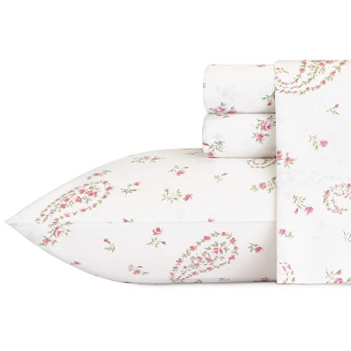 Laura Ashley Home Satin Collection Bettlaken-Set – 100% Baumwolle, seidig-glatter und leuchtender Glanz, knitterfreie Bettwäsche, 4-teilig, King-Size-Bett, Bristol Paisley von Laura Ashley