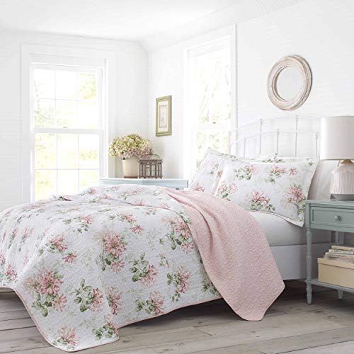 Laura Ashley Queen-Bettwäsche-Set, Baumwolle, wendbar, mit passenden Kissenbezügen, Heimdekoration, ideal für alle Jahreszeiten (Geißblattrosa, Queen-Size-Bett) von Laura Ashley