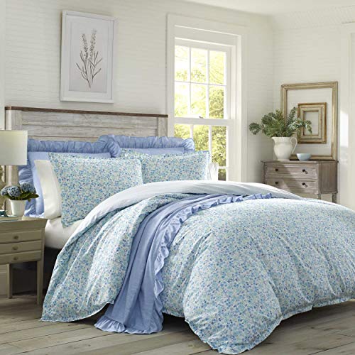 Laura Ashley Jayne Collection Luxuriöses, ultraweiches Premium-Bettwäsche-Set, leicht und bequem, stilvolles Design für Heimdekoration, Queen-Size-Bett, Wintergrün von Laura Ashley