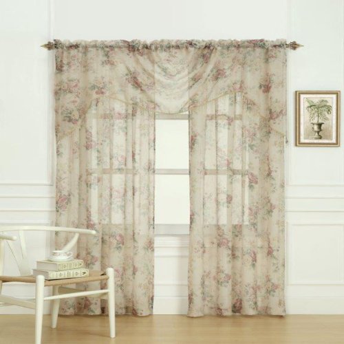 Laura Ashley Stowe Wasserfall Fenster Behandlung Querbehang, Mehrfarbig, 36 by 45" von Laura Ashley