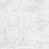 Laura Ashley - Toile de Jouy Vliestapete Sugared Grey 10mx52cm von Laura Ashley
