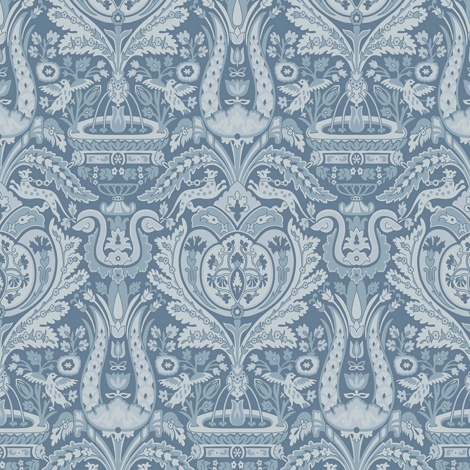 Laura Ashley Vliestapete Heraldic Damask Dusky Seaspray 10,05 x 0,52 m von Laura Ashley