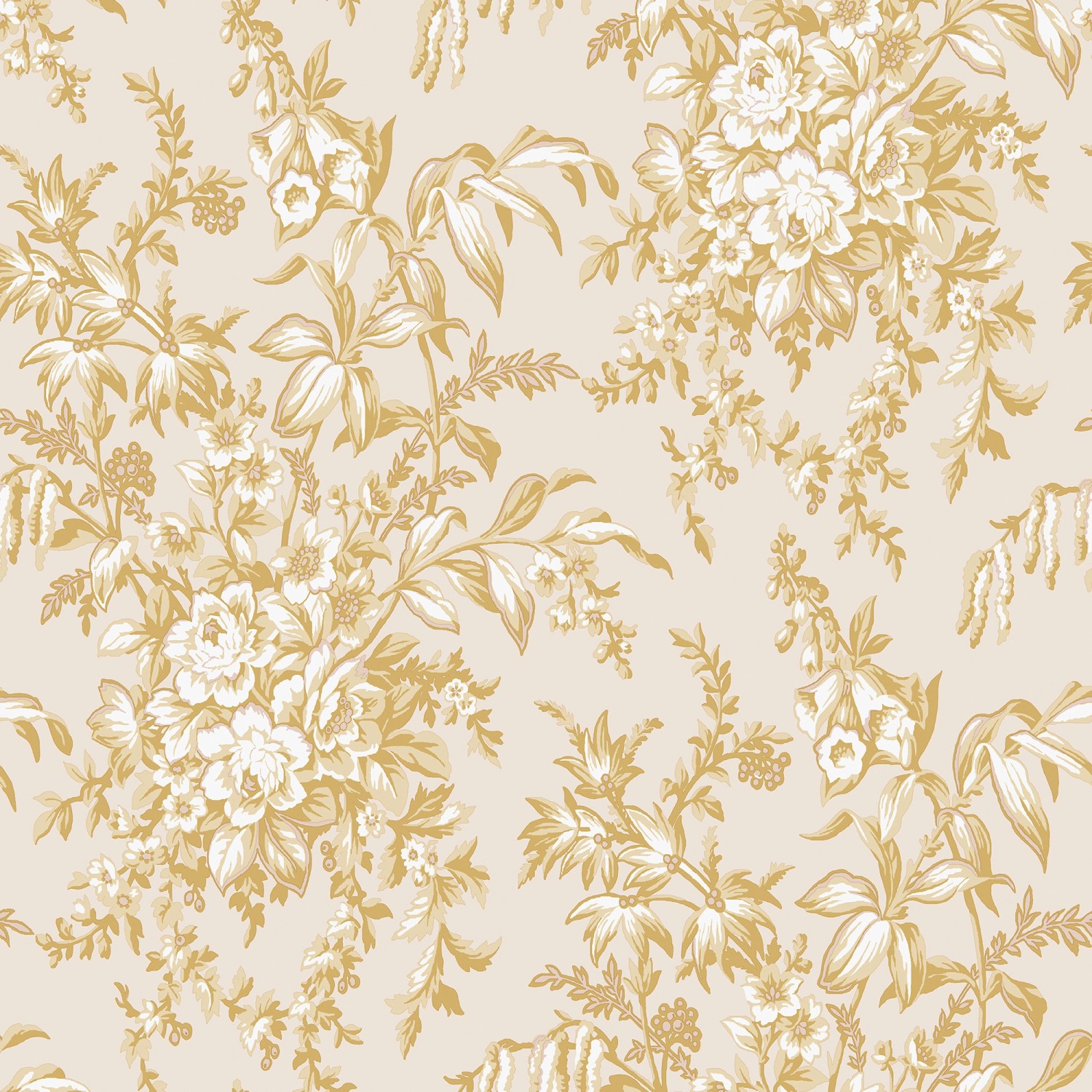 Laura Ashley Vliestapete Picardie Pale Gold 10,05 x 0,52 m von Laura Ashley