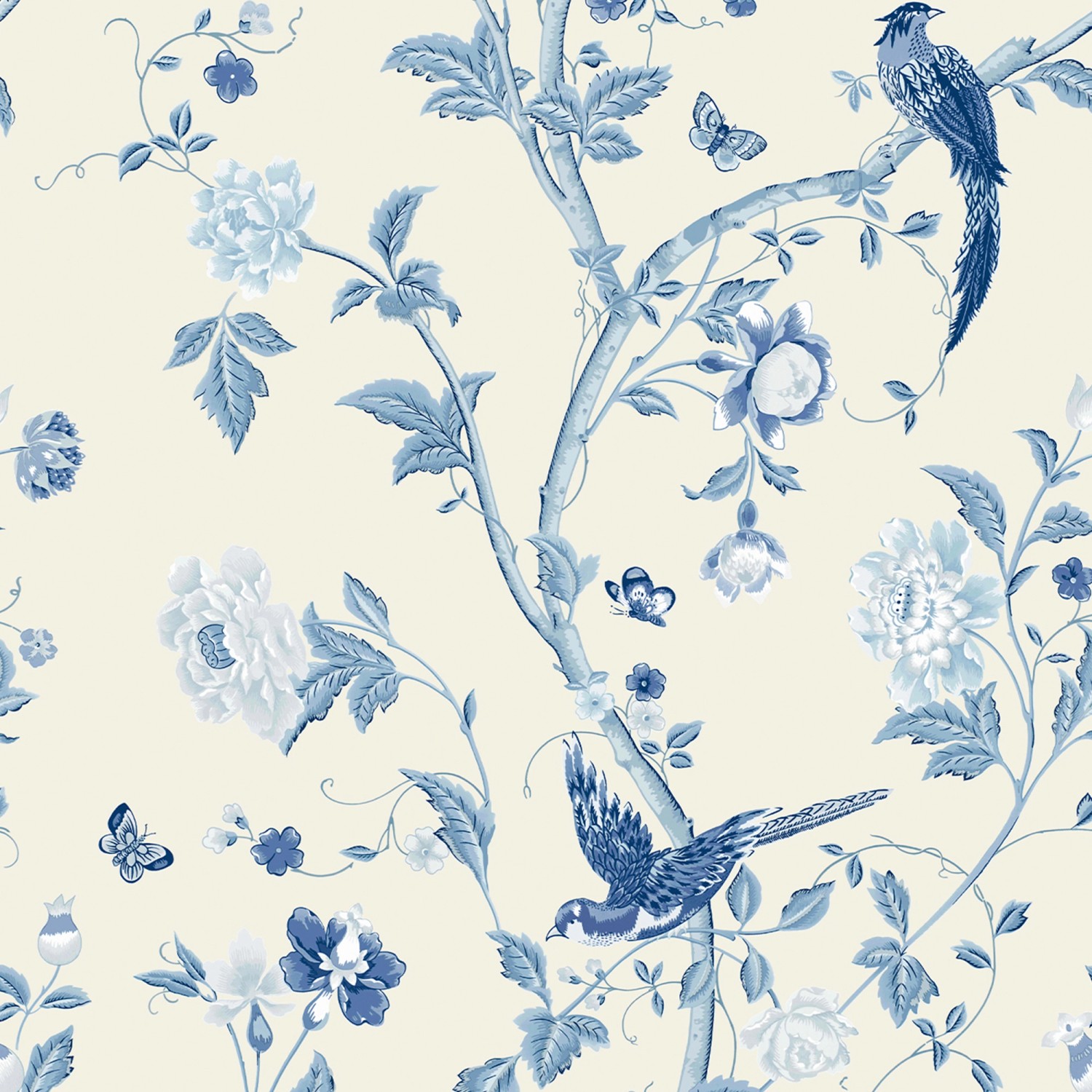 Laura Ashley Vliestapete Summer Palace Royal Blue 10,05 x 0,52 m von Laura Ashley