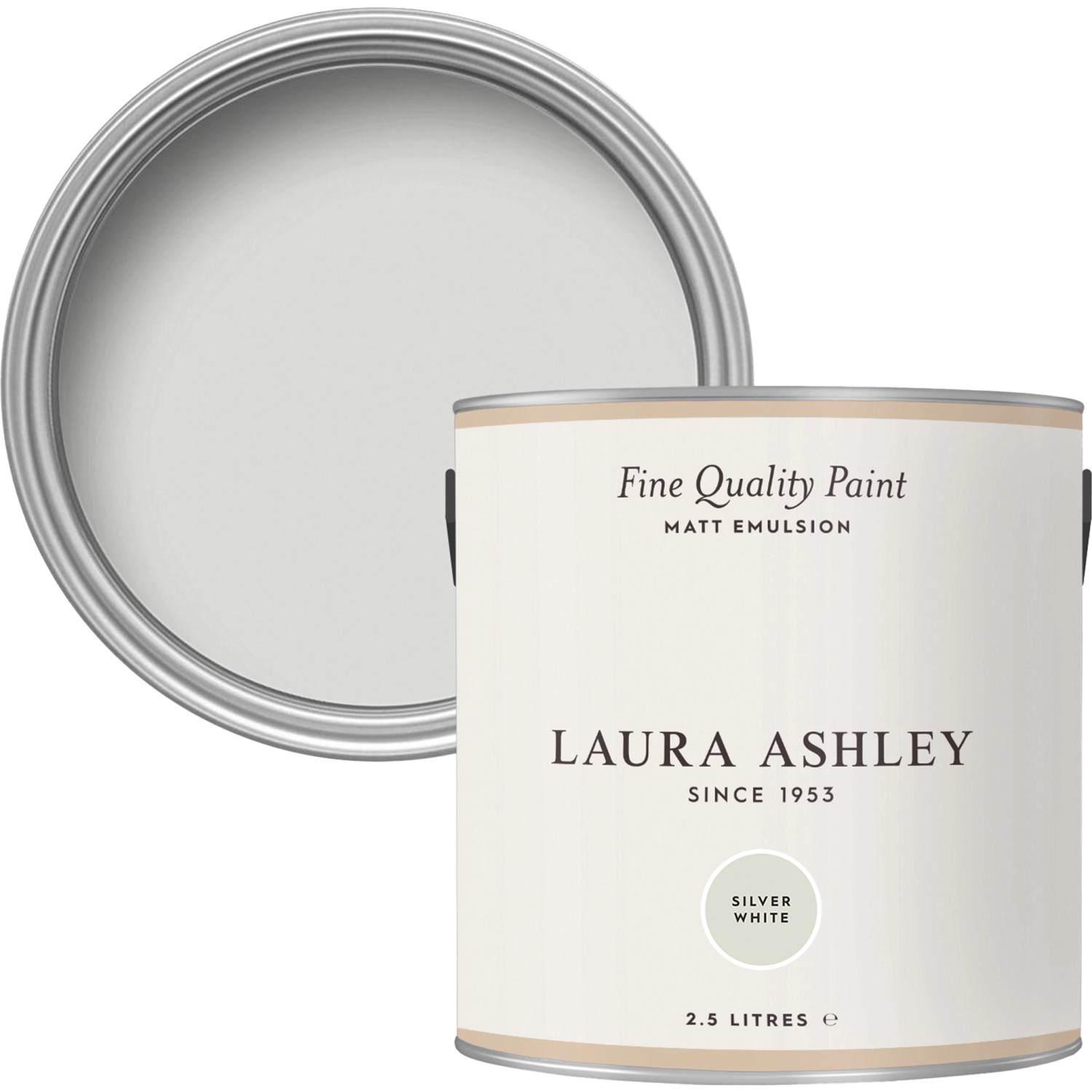 Laura Ashley Wandfarbe Silver White Weiß 2,5 l von Laura Ashley