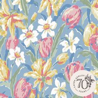 Tulips Vliestapete China Blue 10mx52cm - Laura Ashley von Laura Ashley