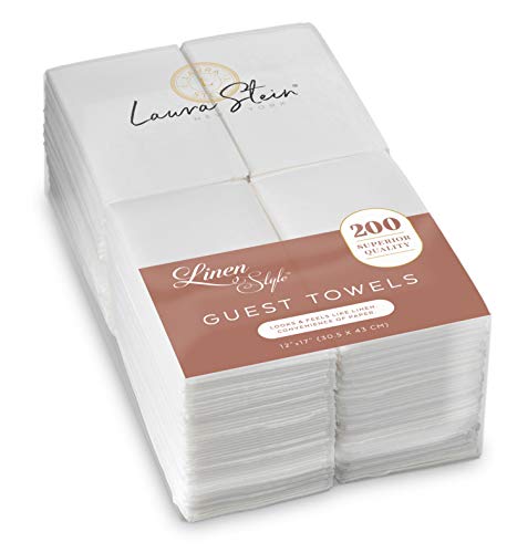 Laura Stein Einweg-Gästetücher mit Leinen-Feeling, Weiß, 200 Stück, hochwertige, weiche, hochsaugfähige Handservietten für Hochzeitsempfänge, Restaurants, Badezimmer, Küchen, Tische, Veranstaltungen Laura Stein Einweg-Gästetücher mit Leinen-Feeling, Weiß, 200 Stück, hochwertige, weiche, hochsaugfähige Handservietten für Hochzeitsempfänge, Restaurants, Badezimmer, Küchen, Tische, Veranstaltungen von Laura Stein