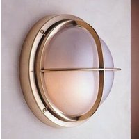 Messing LED Wandleuchte rund IP54 Maritim außen von Laura Suardi