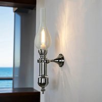 Stilvolle Wandlampe GRETA Chrom Jugendstil Bad Flur von Laura Suardi