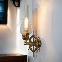 Wandlampe Messing Glas Maritim Antik Badezimmer Flur von Laura Suardi