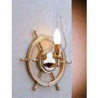 Wandlampe Messing Glas Maritim Steuerrad Antik von Laura Suardi