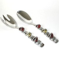 Salatbesteck, 2 Teiliges Gabel Und Löffel Set, Salatbesteck von LauraMooreDesignsLLC