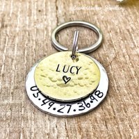 Goldfarbene Hundemarke, Hunde-Identifikationsmarke, Doppelmarke von LauraWalkerJewellery