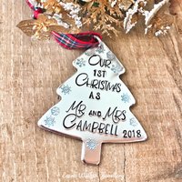 Personalisierte Weihnachtskugel, Weihnachtsbaumschmuck Personalisierte Weihnachtskugel, Weihnachtsbaumschmuck von LauraWalkerJewellery